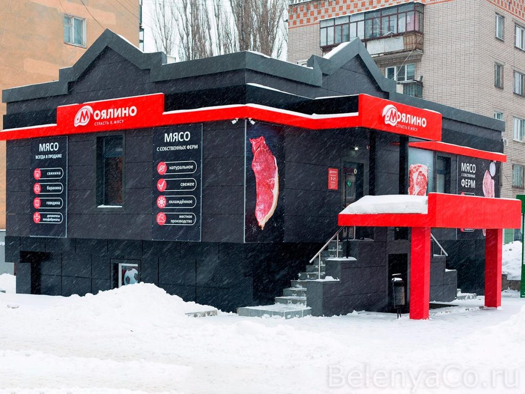 Фасады розничных магазинов Моялино в Липецке