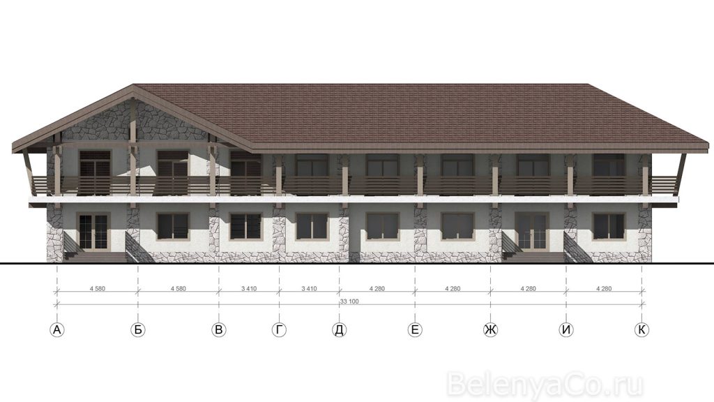 Гостиничный корпус c административными функциями на 20 человек в Карелии