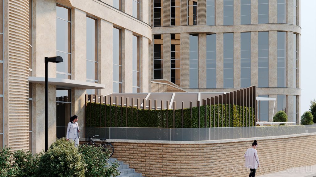 Концепция патио двухуровневой квартиры