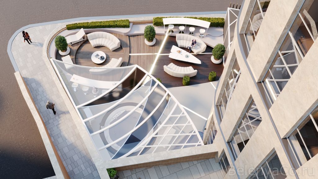 Концепция патио двухуровневой квартиры