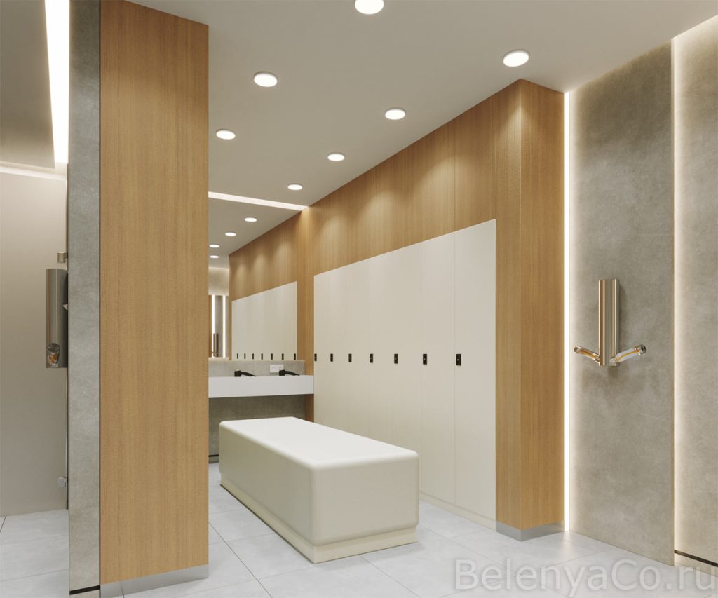 Проект раздевалок в составе фитнес-клуба Мультиспорт