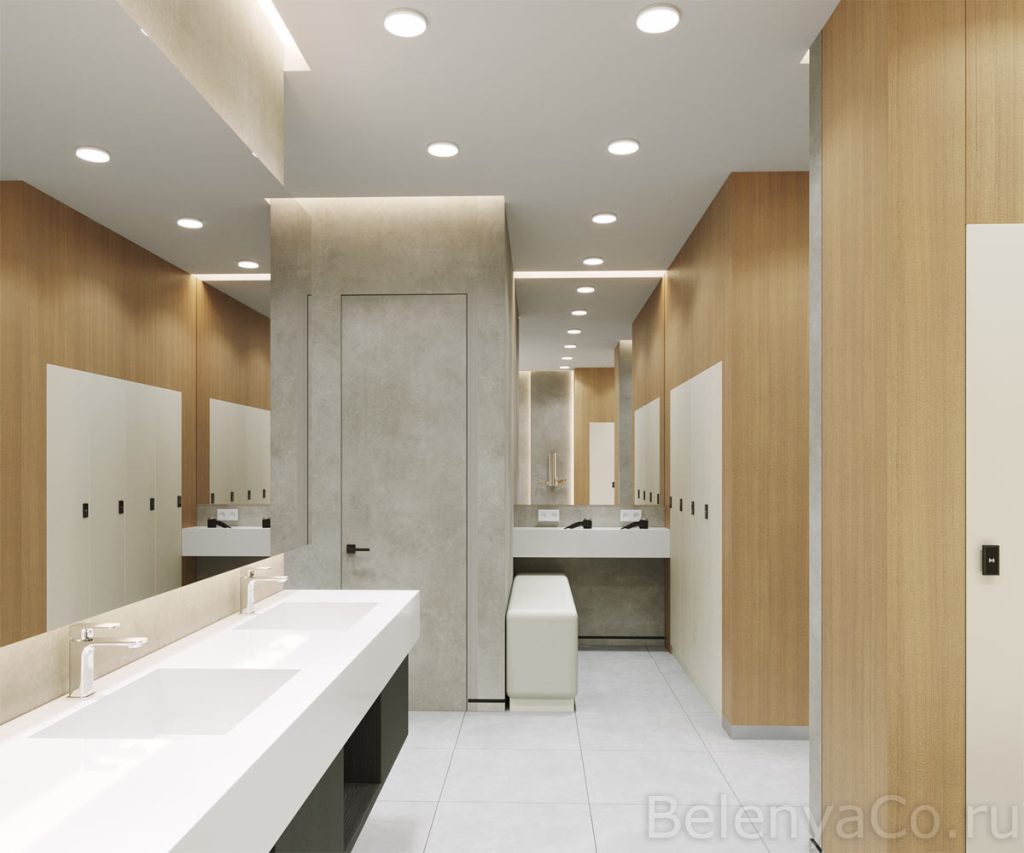 Проект раздевалок в составе фитнес-клуба Мультиспорт