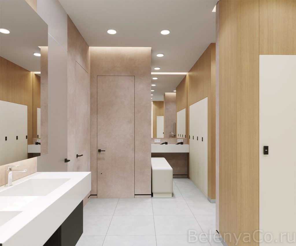 Проект раздевалок в составе фитнес-клуба Мультиспорт