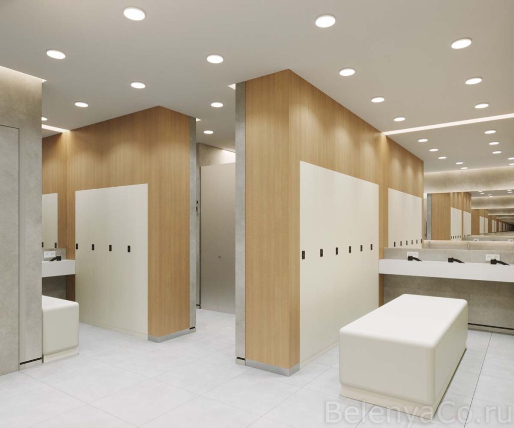 Проект раздевалок в составе фитнес-клуба Мультиспорт